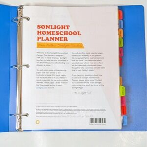 Sonlight Homeschool Planner Undated 3-Ring Binder Organizer Blue Multi-Color
